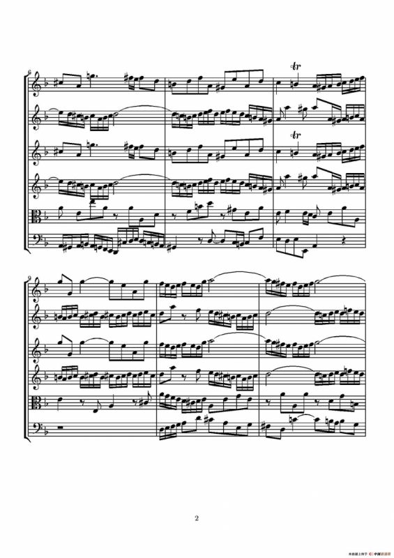 D小调无伴奏协奏曲（总谱）