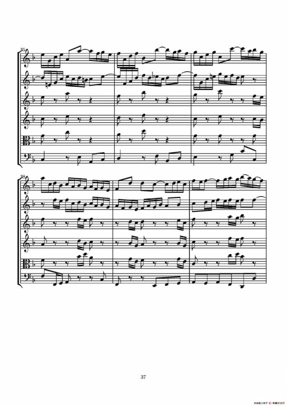 D小调无伴奏协奏曲（总谱）