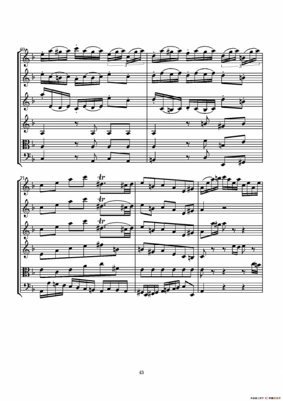 D小调无伴奏协奏曲（总谱）