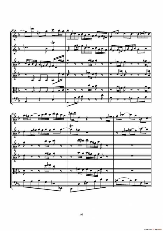 D小调无伴奏协奏曲（总谱）