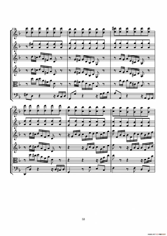 D小调无伴奏协奏曲（总谱）