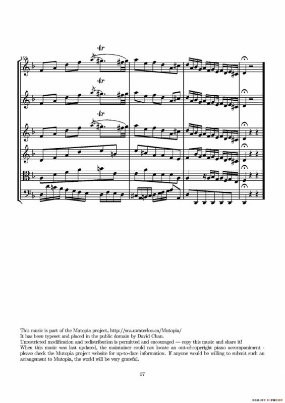 D小调无伴奏协奏曲（总谱）