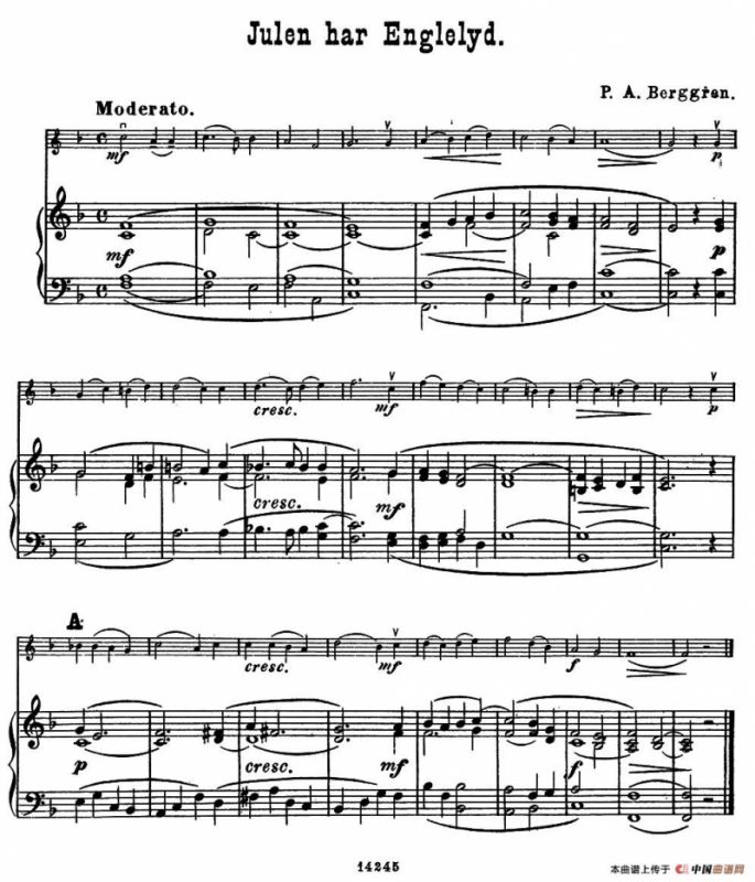 Julen har Englelyd.（小提琴+钢琴伴奏）