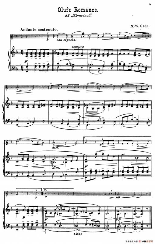 Olufs Romance.（小提琴+钢琴伴奏）
