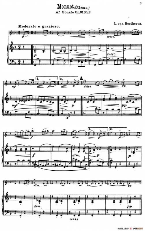 Monuet.(Thema.)（小提琴+钢琴伴奏）