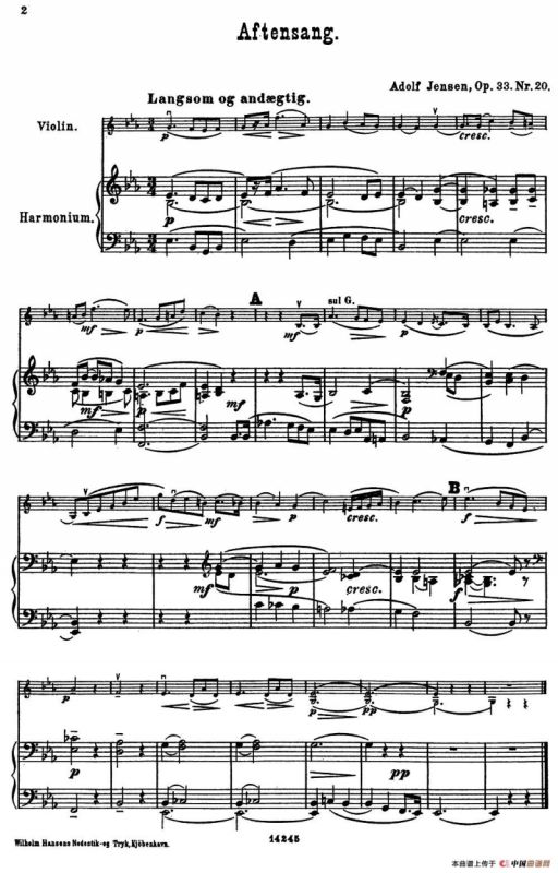 Aftensang.（小提琴+钢琴伴奏）