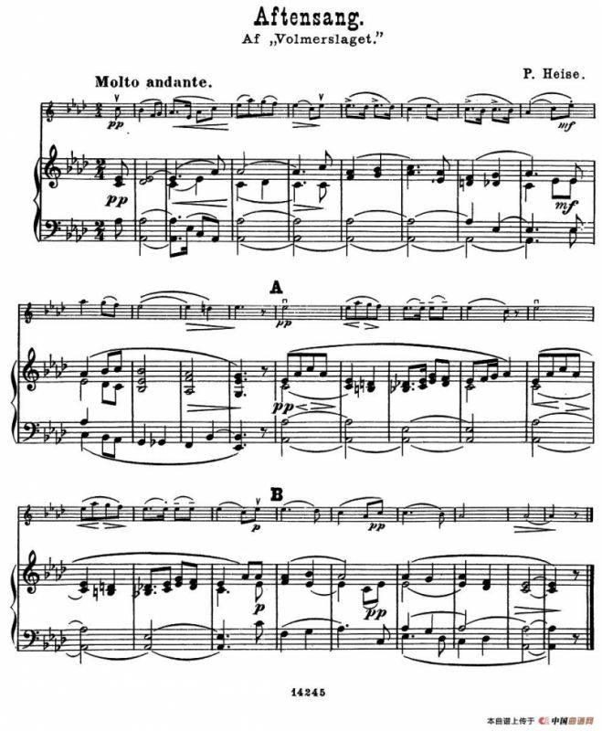 Aftensang.（小提琴+钢琴伴奏）