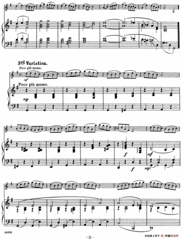 25首小提琴曲合集：Theme with Variations.（GUIDO PAPINI. Op.57）（小提琴+钢琴伴奏）