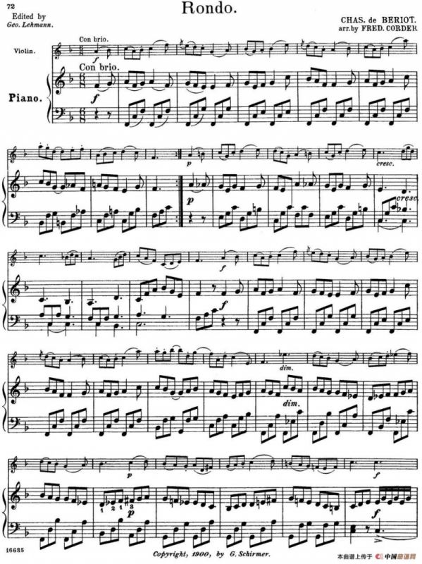 25首小提琴曲合集：Rondo（小提琴+钢琴伴奏）