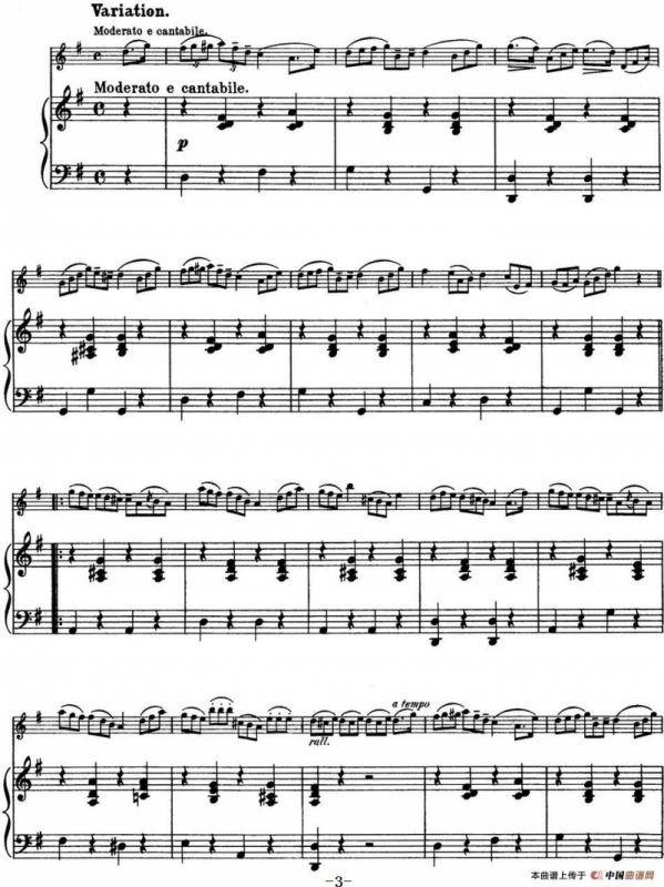 25首小提琴曲合集：Air with Variation.（小提琴+钢琴伴奏）