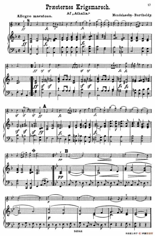 Prandsternes Krigsmarsch.（小提琴+钢琴伴奏）