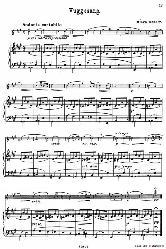 Vuggesang.（小提琴+钢琴伴奏）