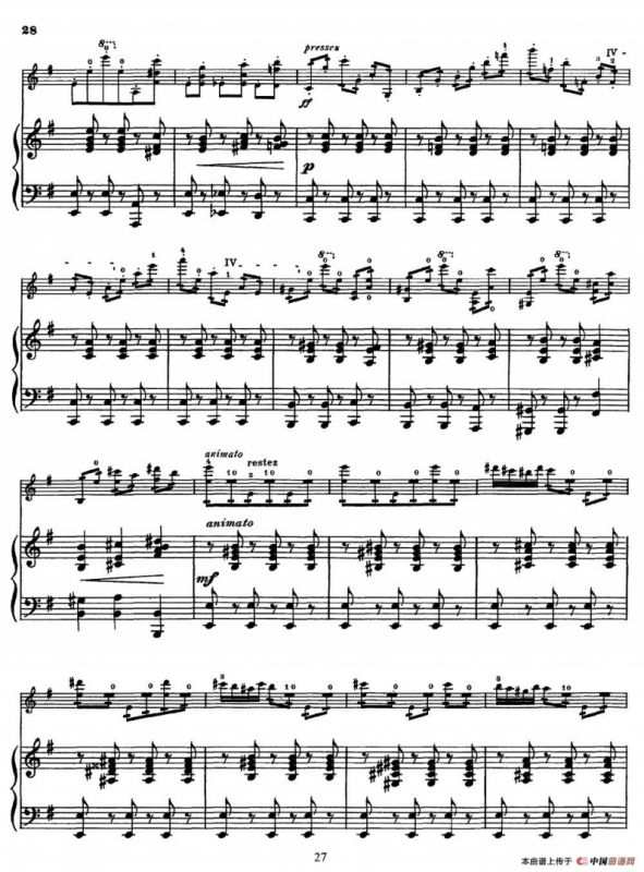 Carmen Concert Fantast Op.25（Ⅳ）（小提琴+钢琴伴奏）