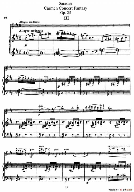Carmen Concert Fantast Op.25（Ⅲ）（小提琴+钢琴伴奏）