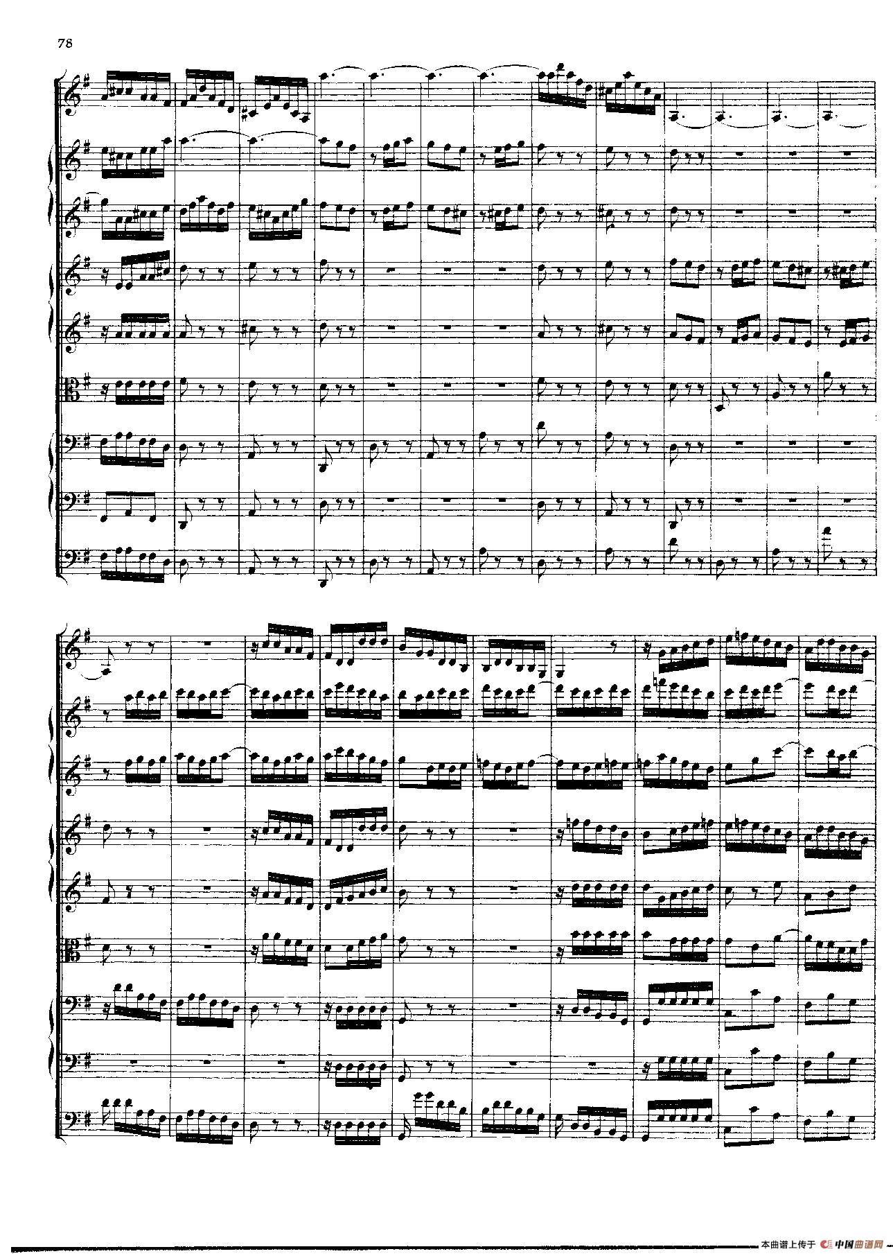 勃兰登堡第四协奏曲（弦乐合奏总谱）