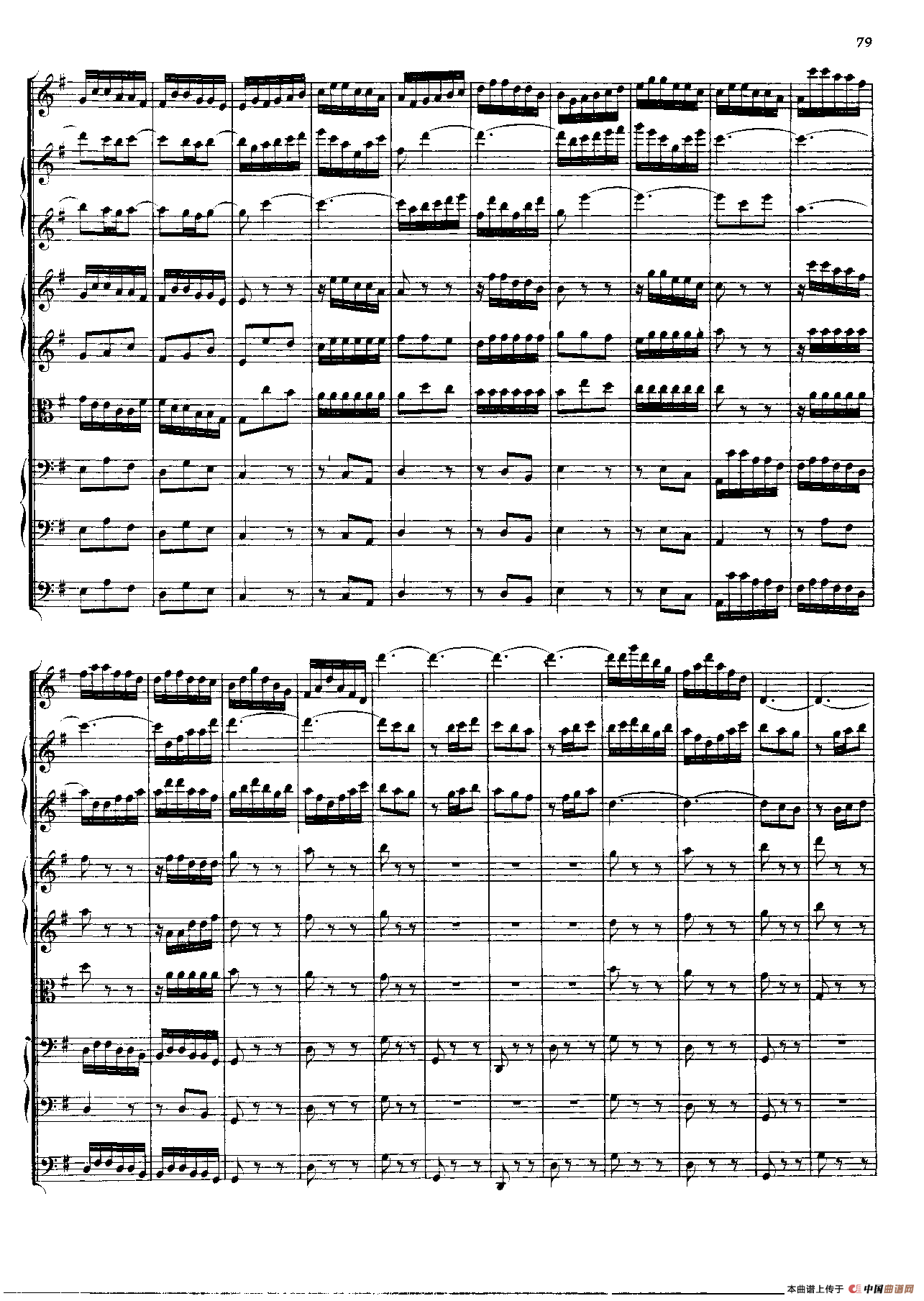 勃兰登堡第四协奏曲（弦乐合奏总谱）