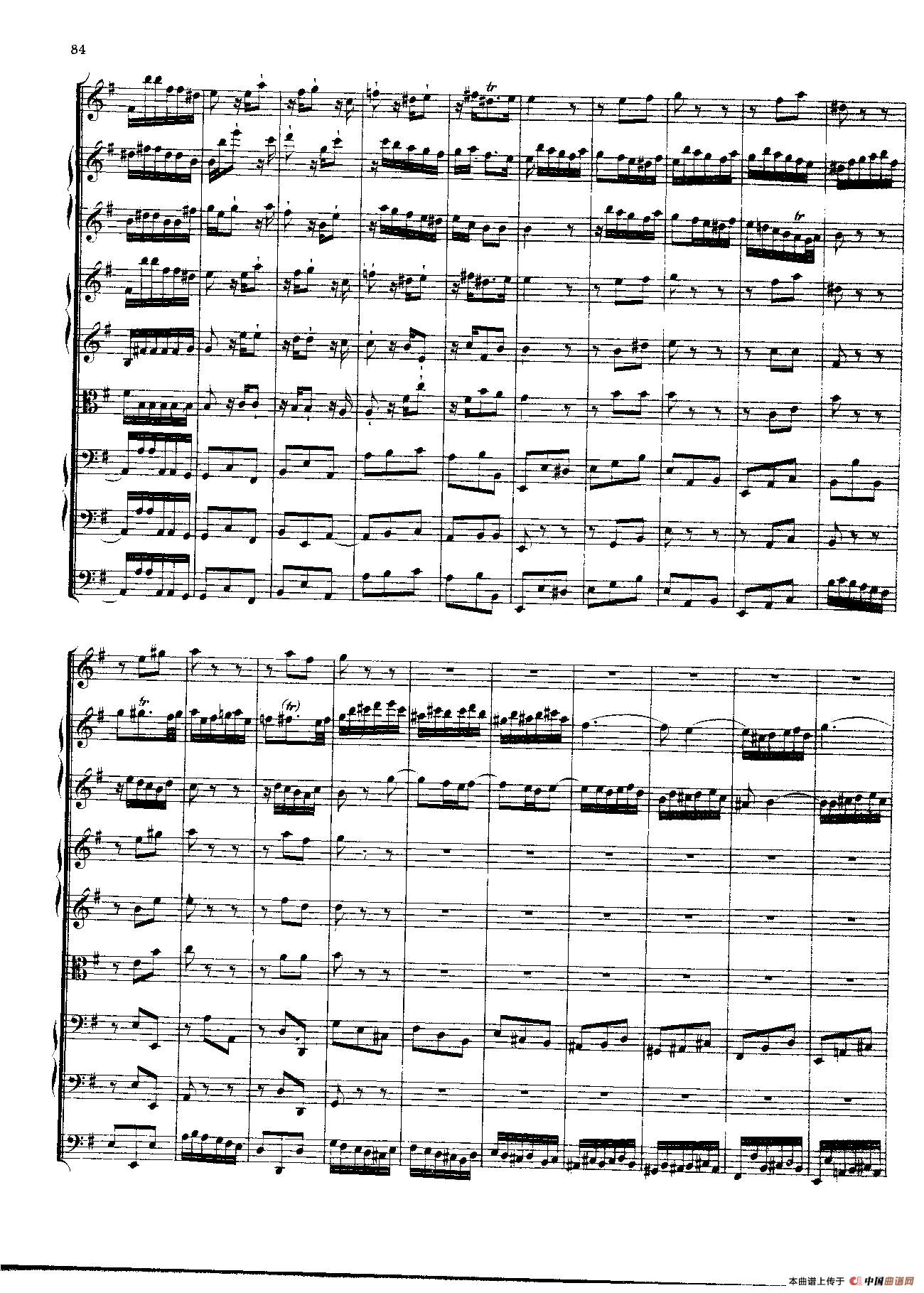 勃兰登堡第四协奏曲（弦乐合奏总谱）