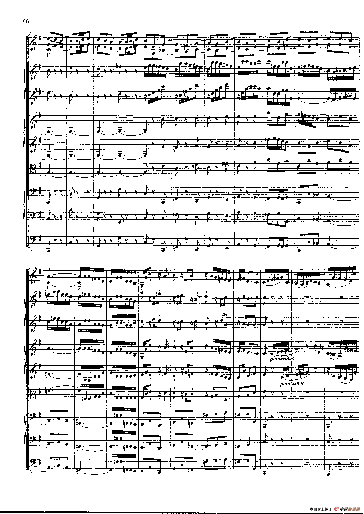 勃兰登堡第四协奏曲（弦乐合奏总谱）