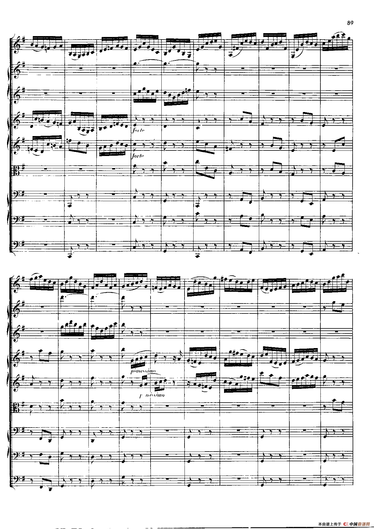 勃兰登堡第四协奏曲（弦乐合奏总谱）