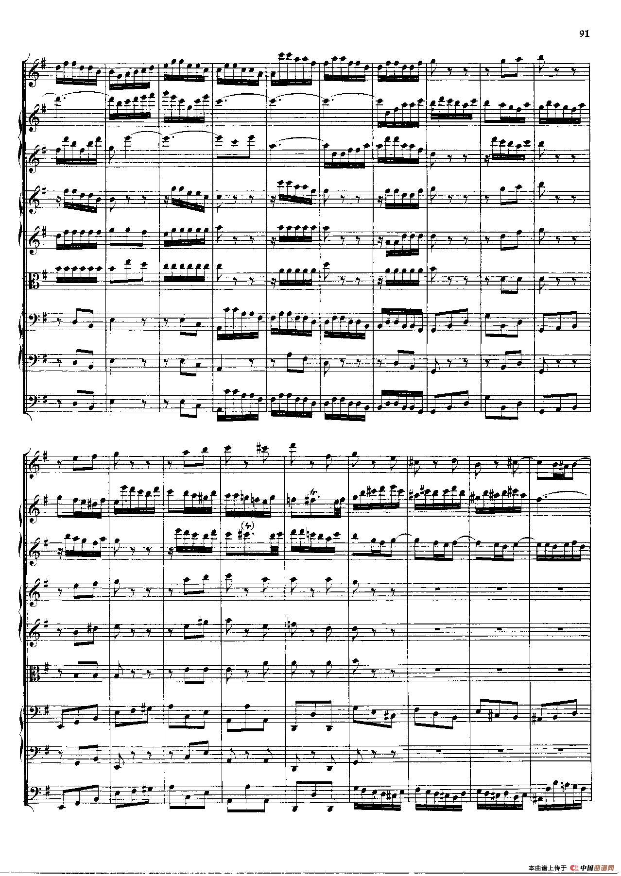 勃兰登堡第四协奏曲（弦乐合奏总谱）