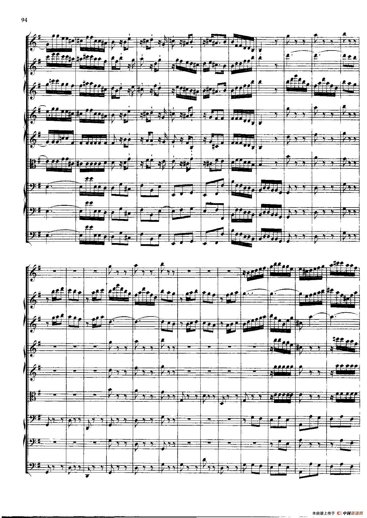 勃兰登堡第四协奏曲（弦乐合奏总谱）