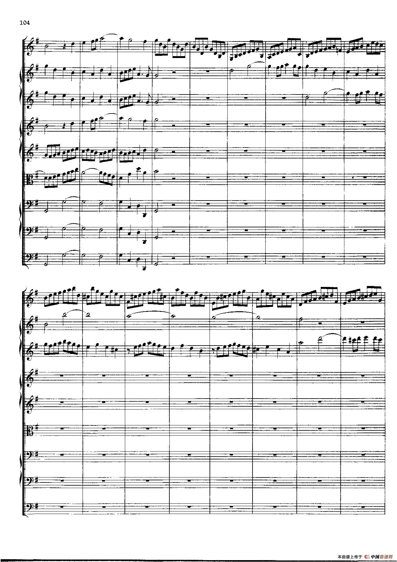 勃兰登堡第四协奏曲（弦乐合奏总谱）