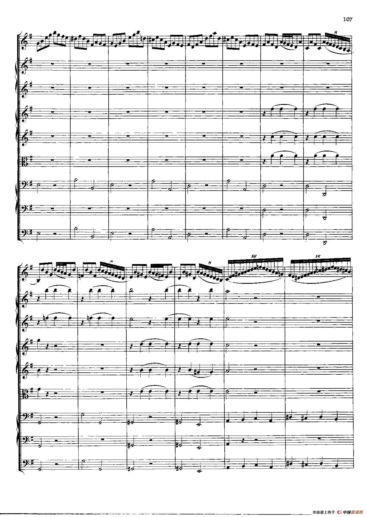 勃兰登堡第四协奏曲（弦乐合奏总谱）