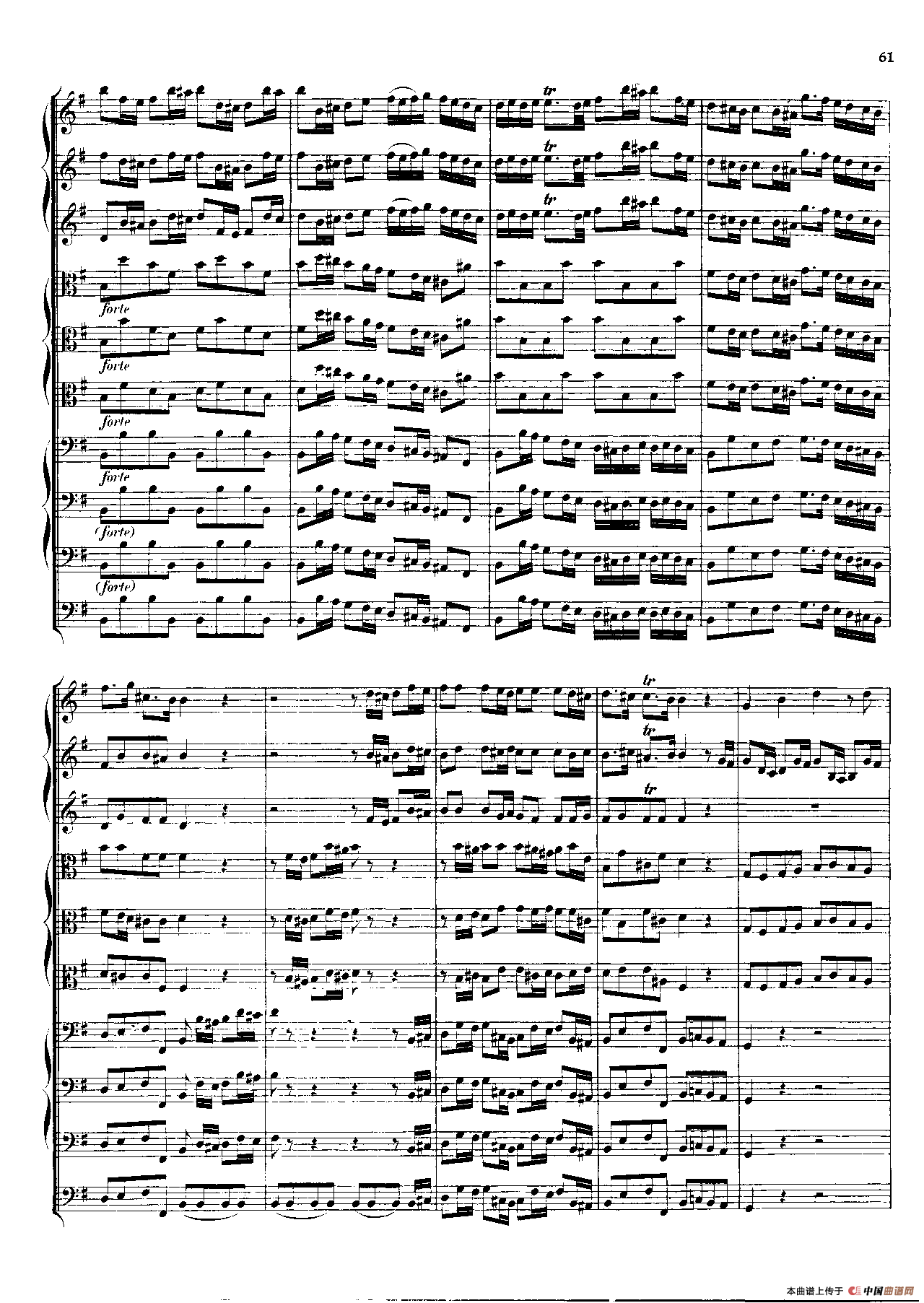 勃兰登堡第三协奏曲（弦乐合奏总谱）