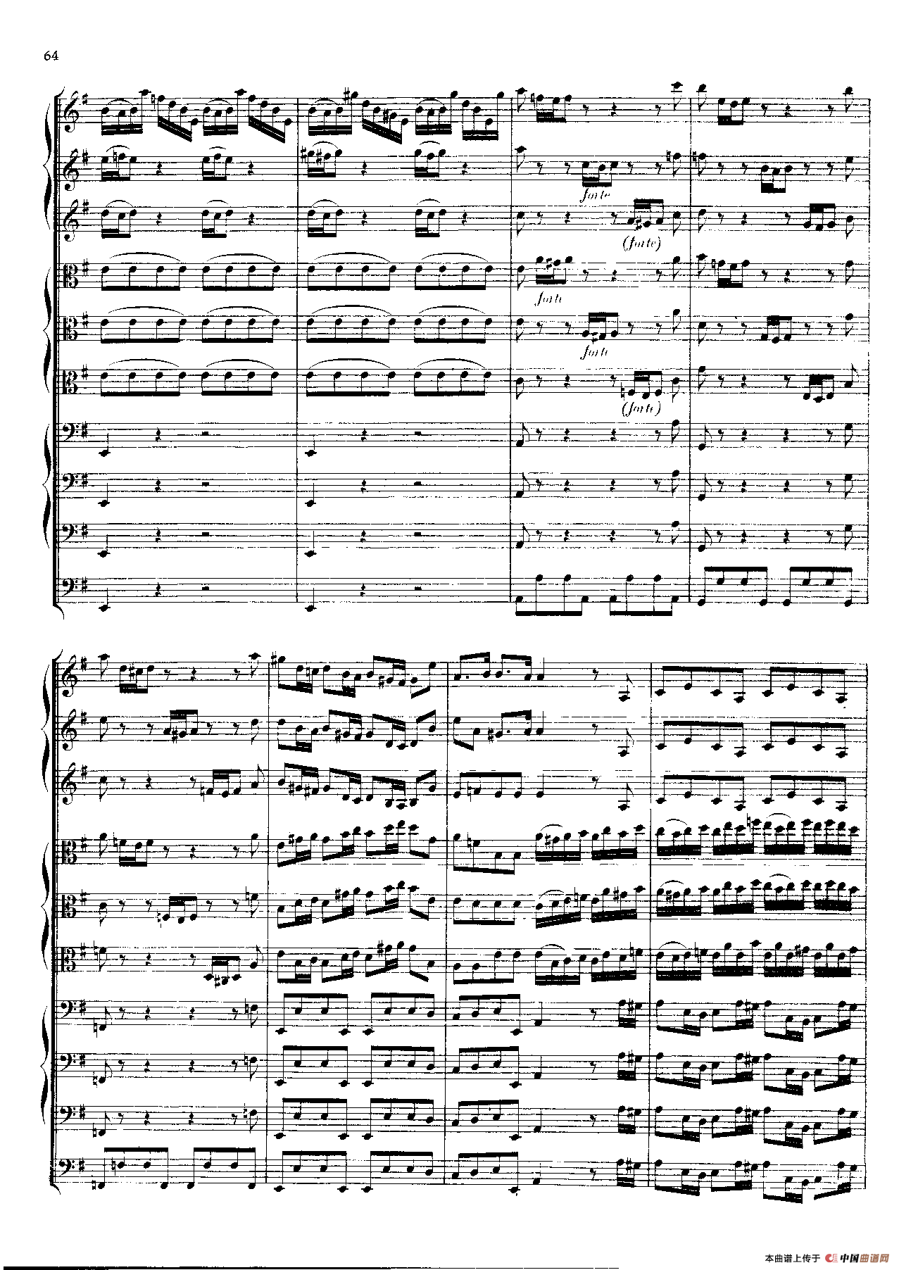 勃兰登堡第三协奏曲（弦乐合奏总谱）