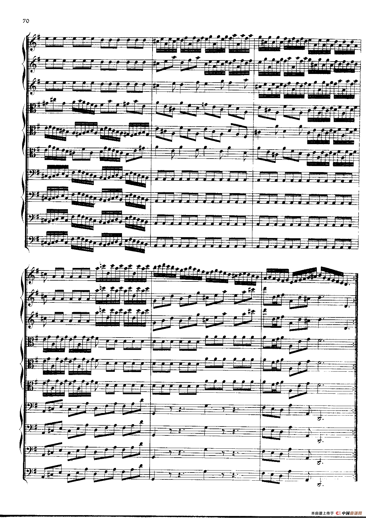 勃兰登堡第三协奏曲（弦乐合奏总谱）