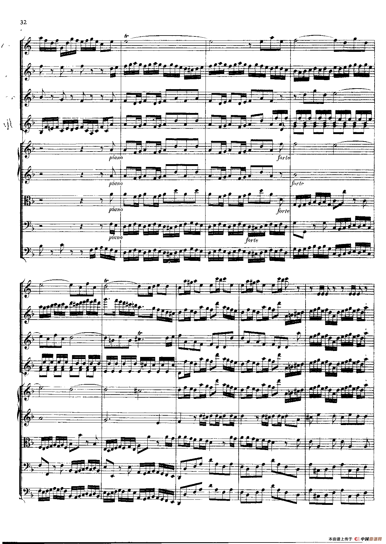 勃兰登堡第二协奏曲（弦乐合奏总谱）