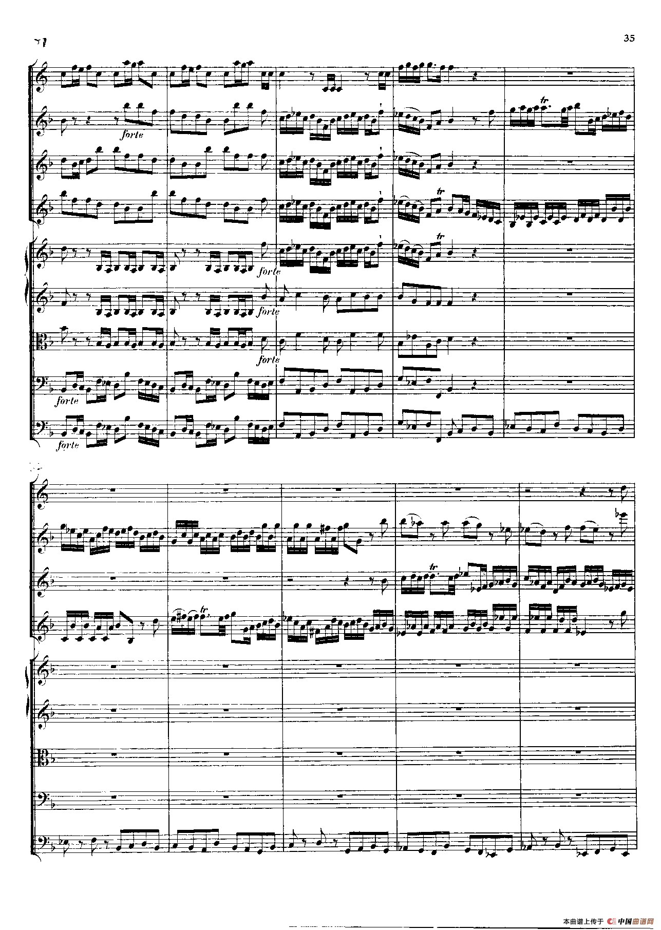 勃兰登堡第二协奏曲（弦乐合奏总谱）