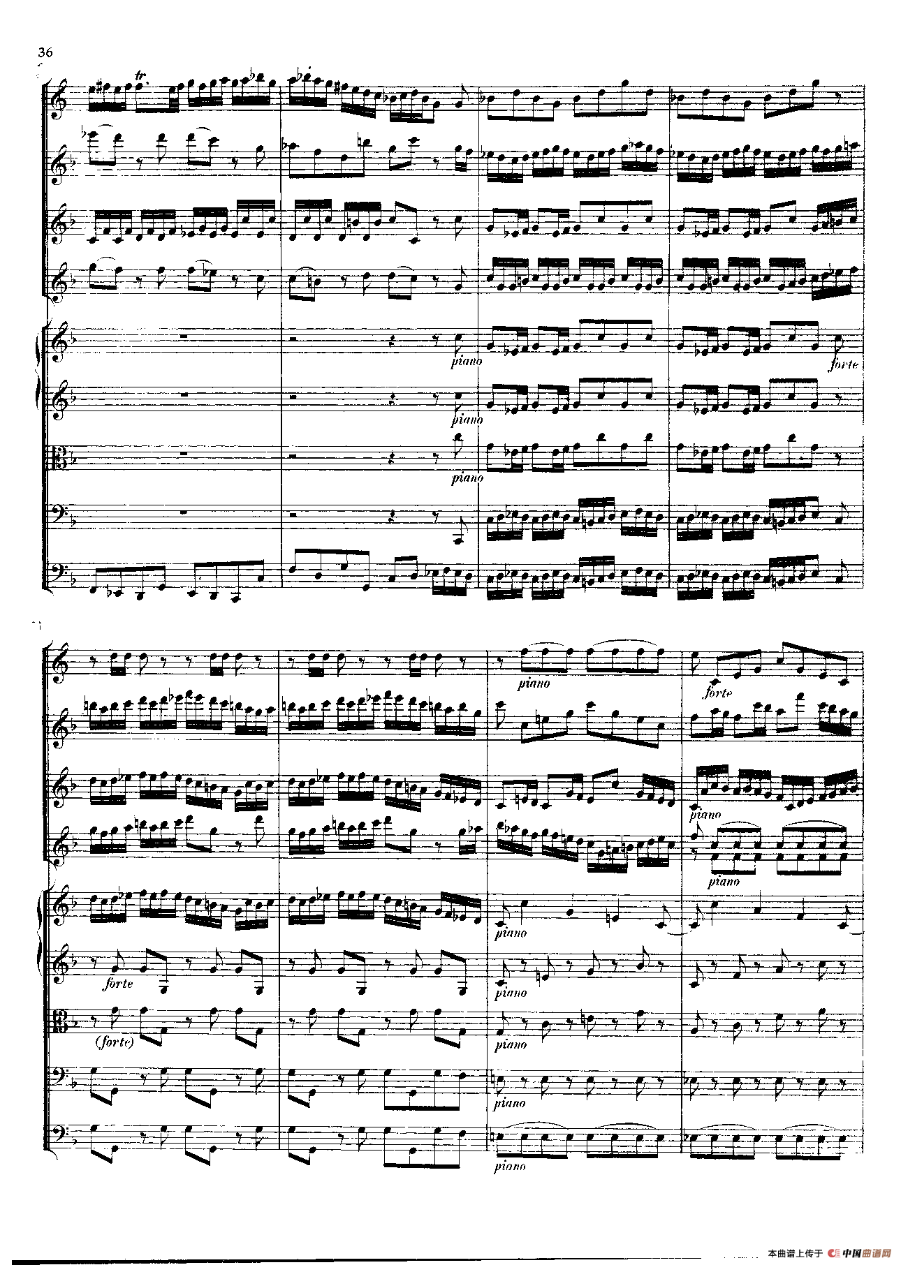 勃兰登堡第二协奏曲（弦乐合奏总谱）