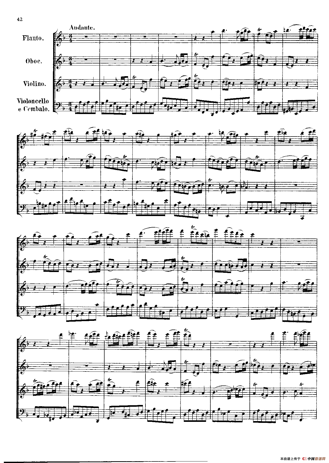 勃兰登堡第二协奏曲（弦乐合奏总谱）