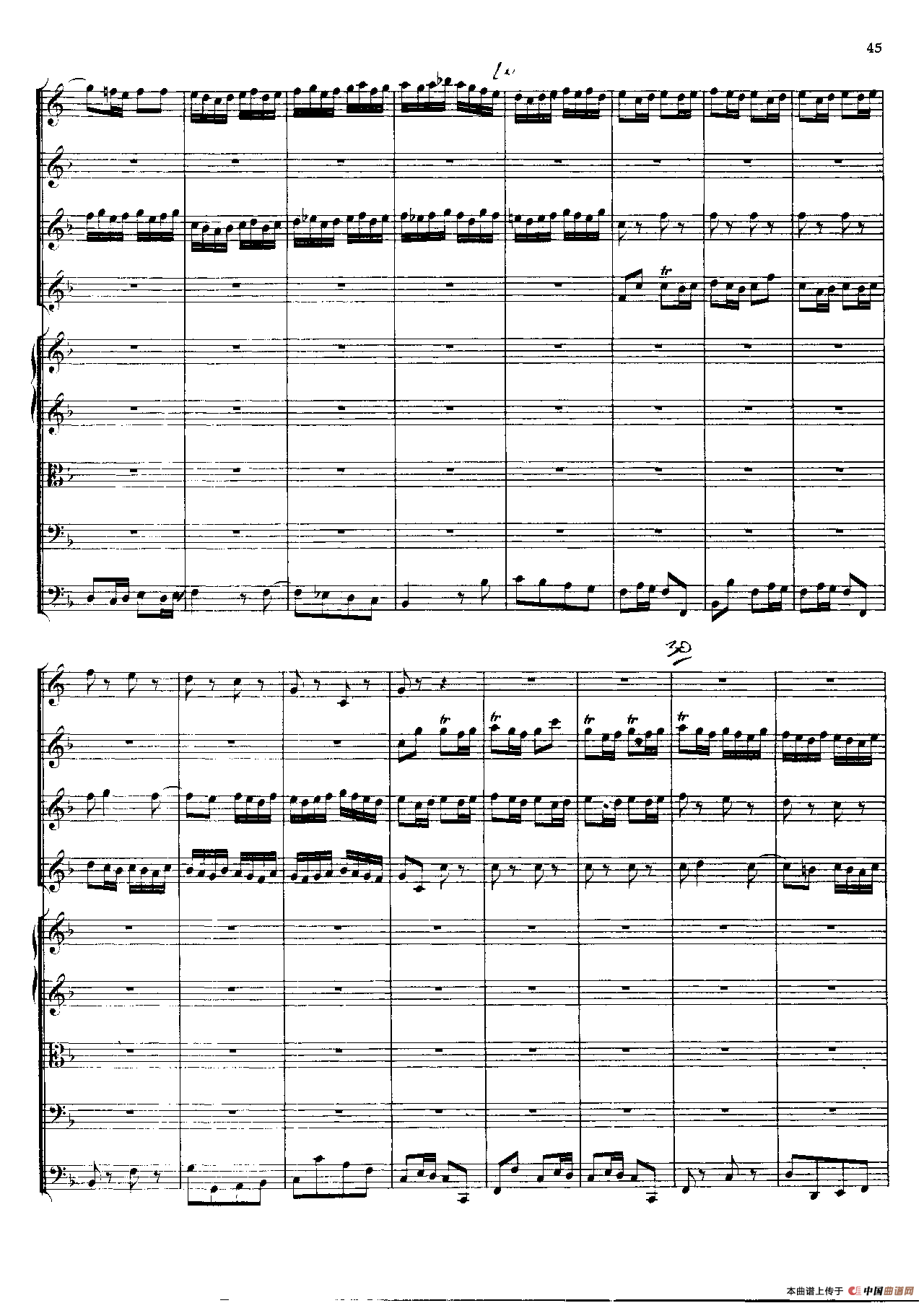 勃兰登堡第二协奏曲（弦乐合奏总谱）