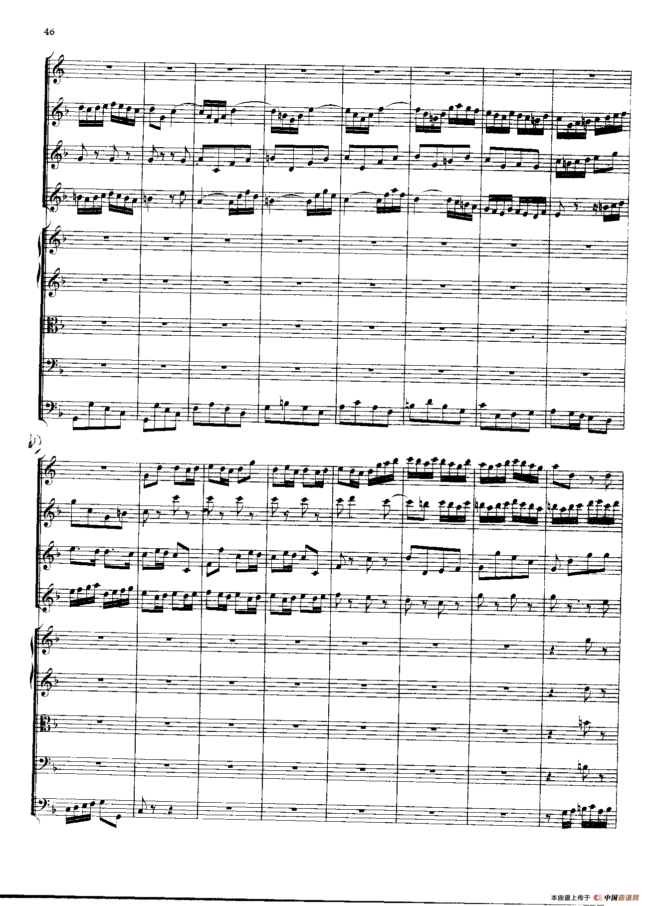 勃兰登堡第二协奏曲（弦乐合奏总谱）