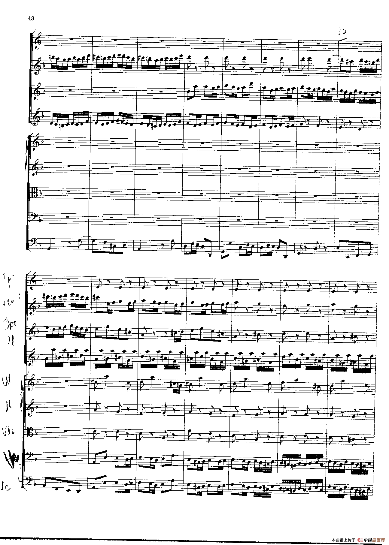 勃兰登堡第二协奏曲（弦乐合奏总谱）