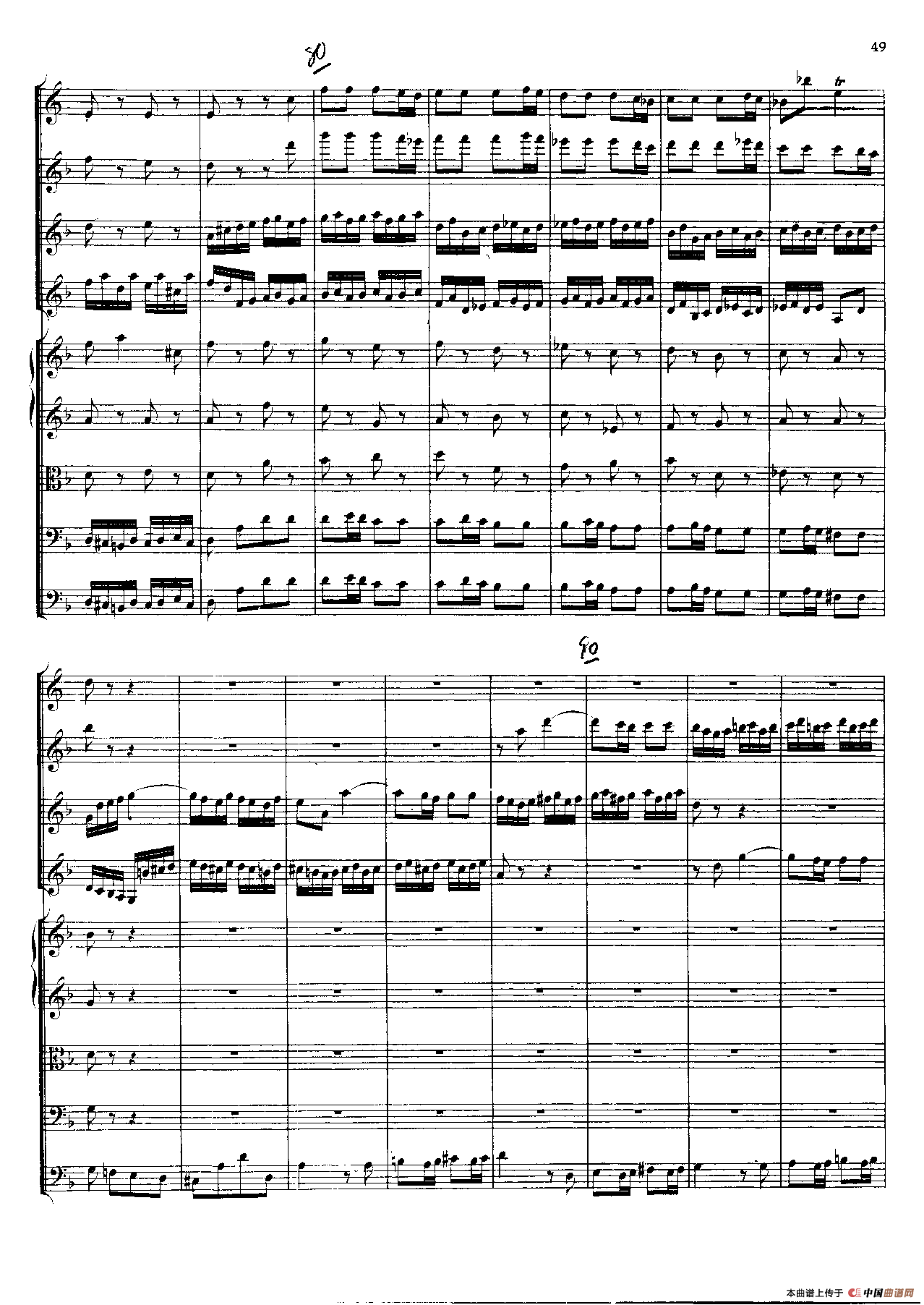 勃兰登堡第二协奏曲（弦乐合奏总谱）