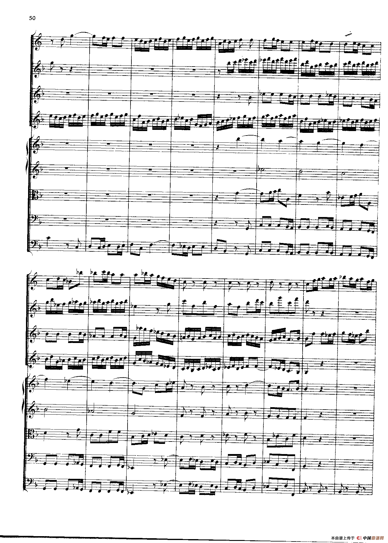 勃兰登堡第二协奏曲（弦乐合奏总谱）