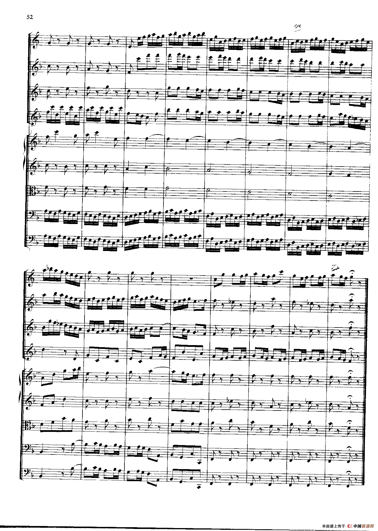 勃兰登堡第二协奏曲（弦乐合奏总谱）