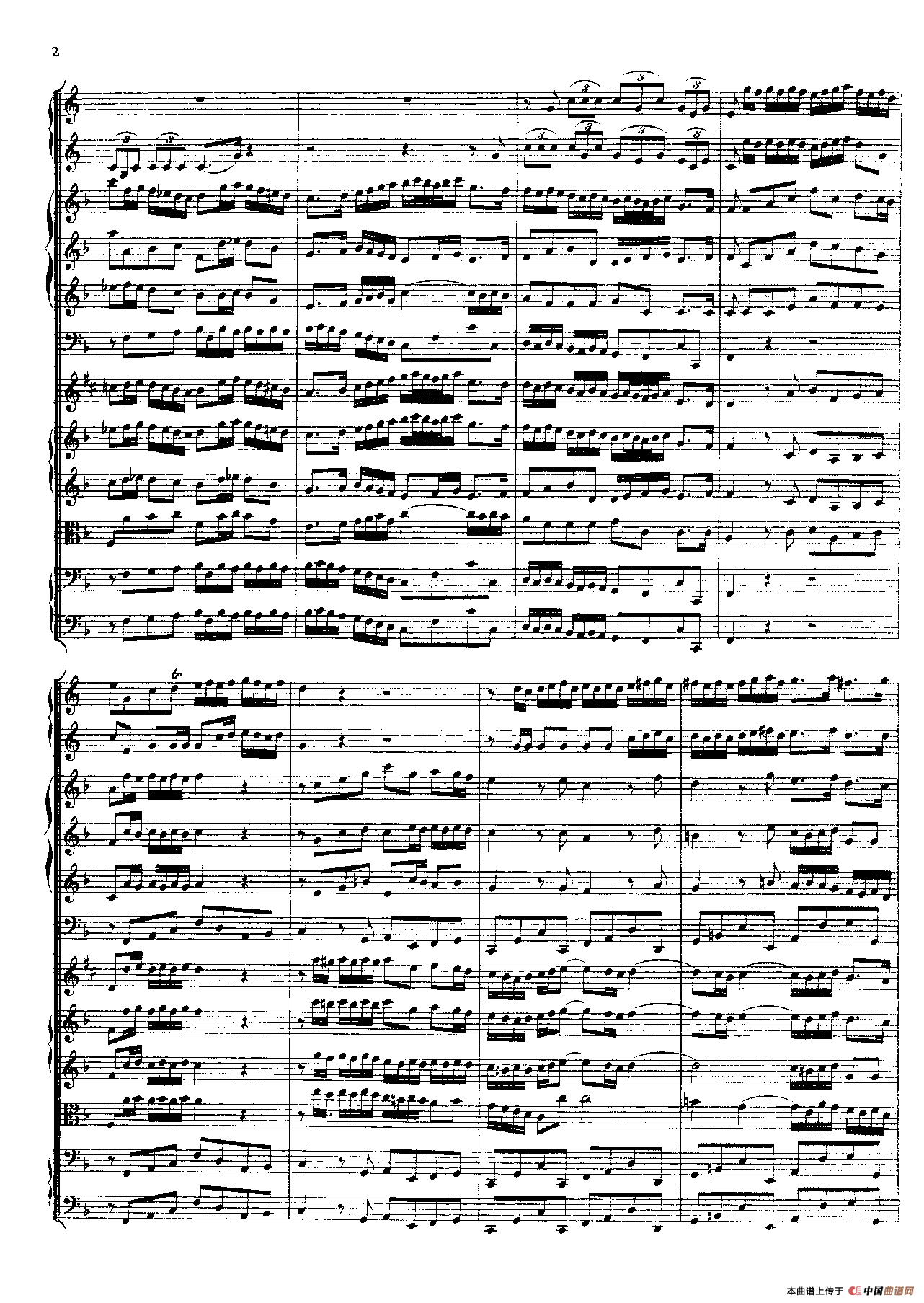 勃兰登堡第一协奏曲（弦乐合奏总谱）