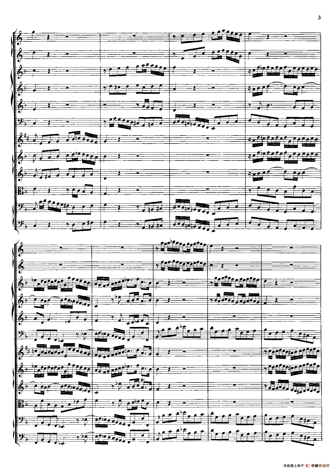 勃兰登堡第一协奏曲（弦乐合奏总谱）