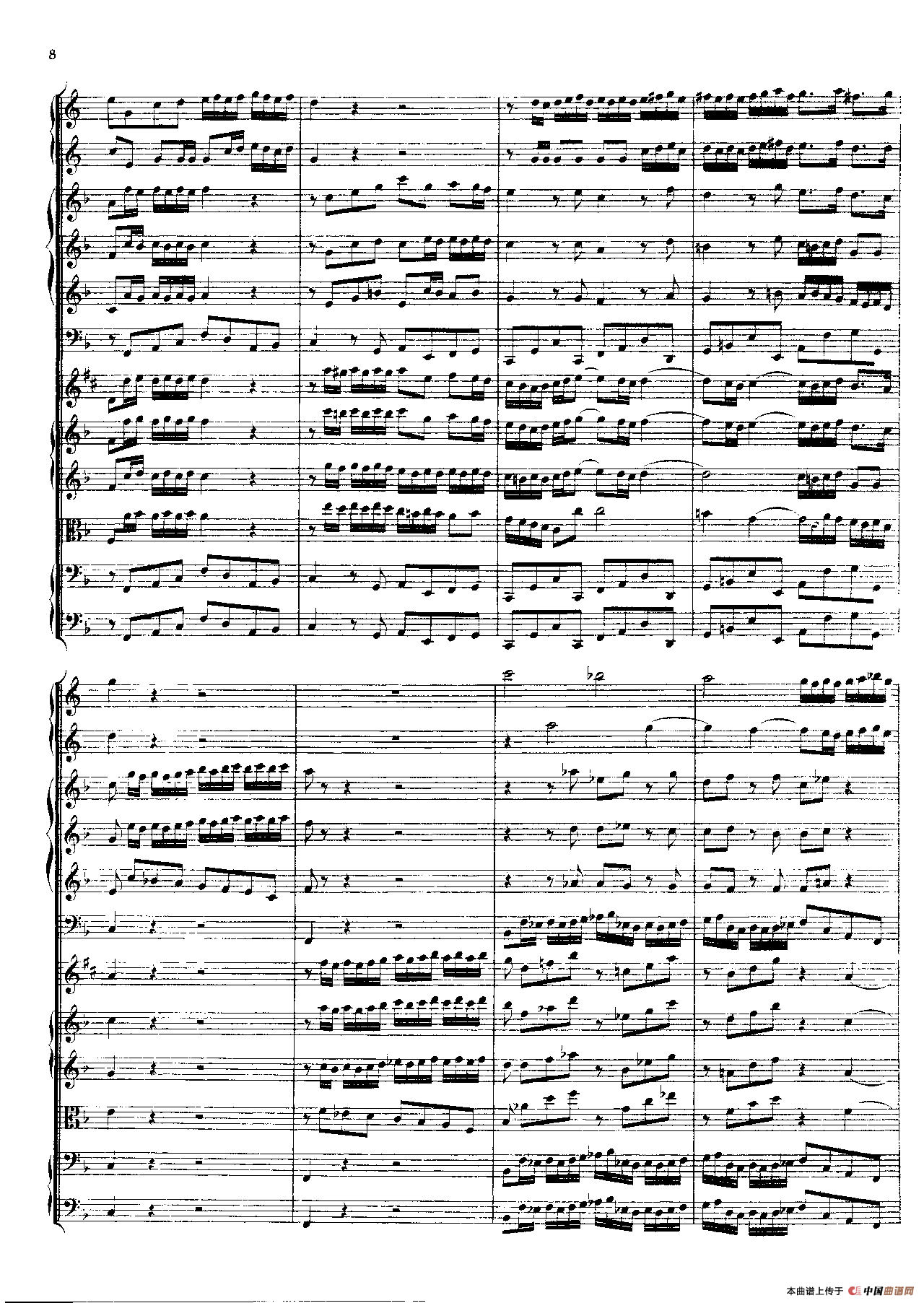 勃兰登堡第一协奏曲（弦乐合奏总谱）