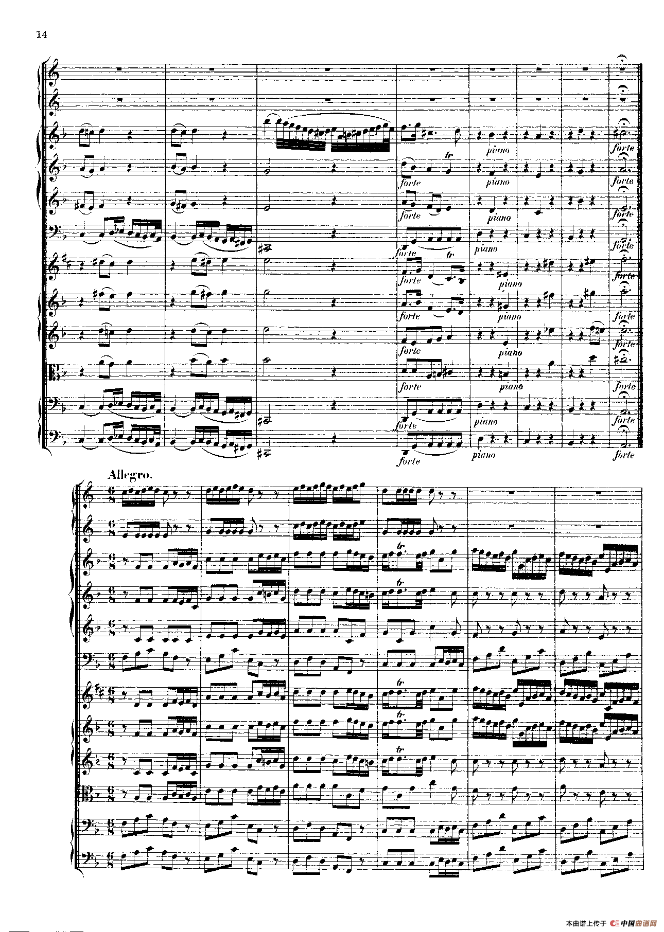 勃兰登堡第一协奏曲（弦乐合奏总谱）