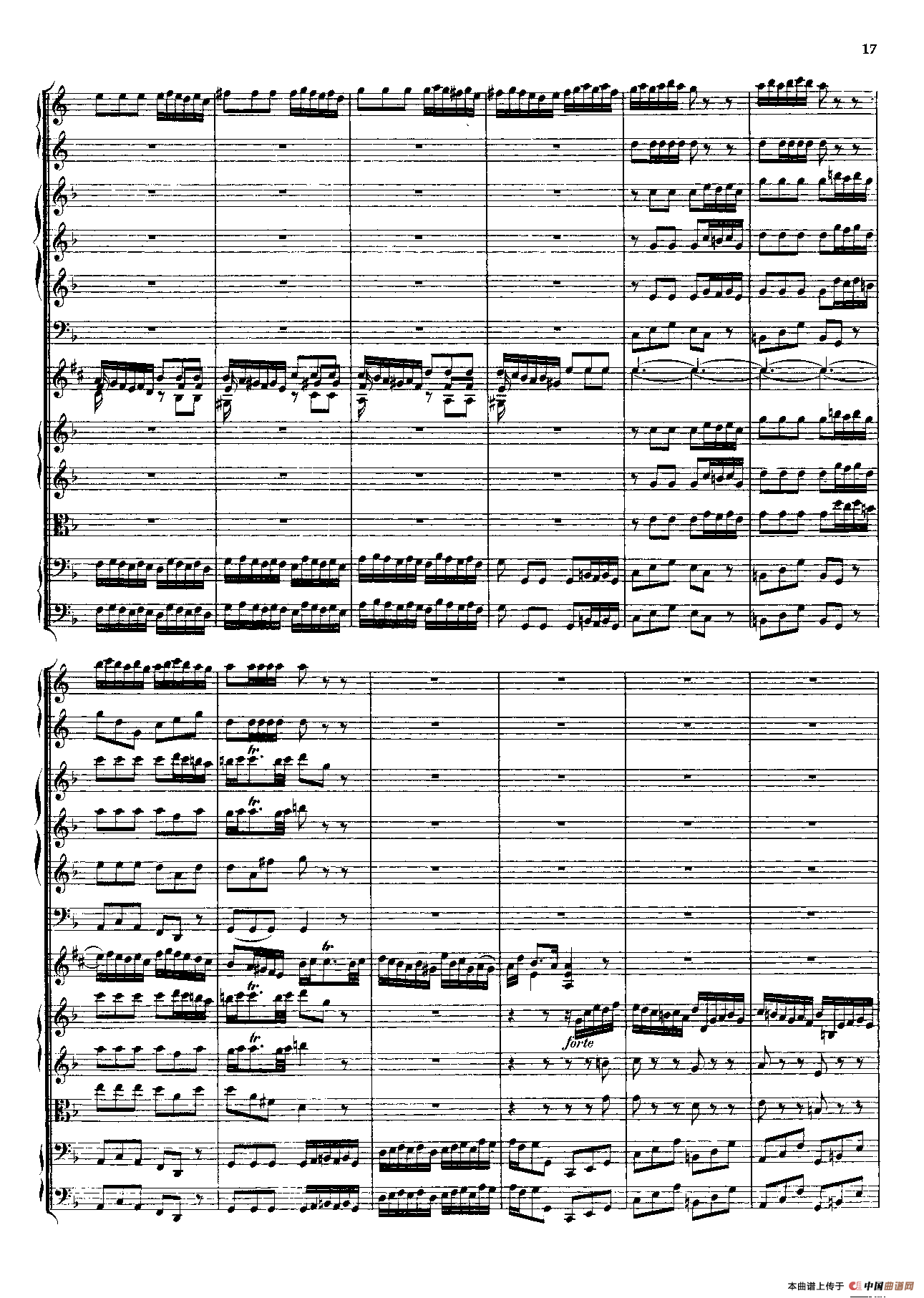 勃兰登堡第一协奏曲（弦乐合奏总谱）