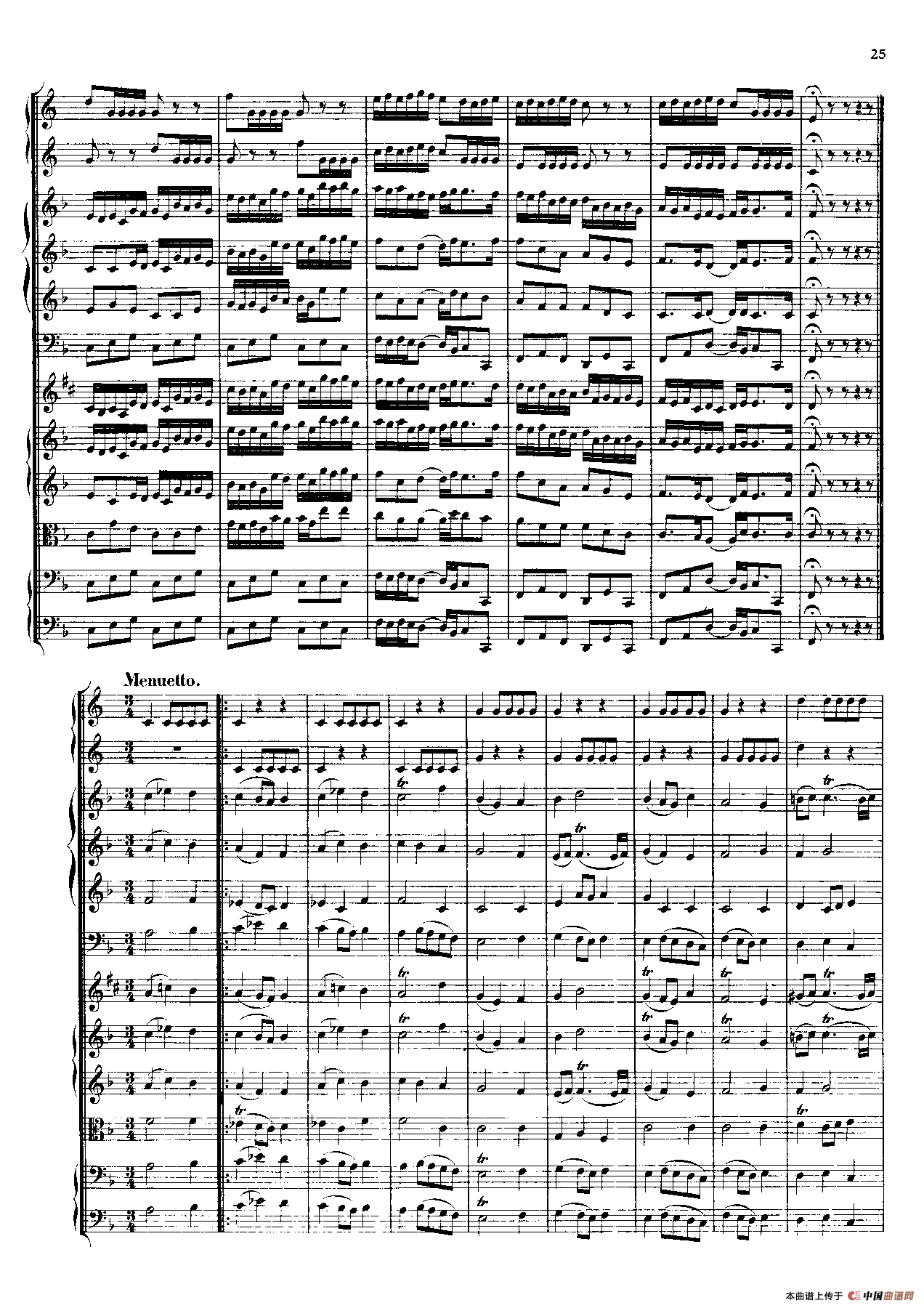 勃兰登堡第一协奏曲（弦乐合奏总谱）