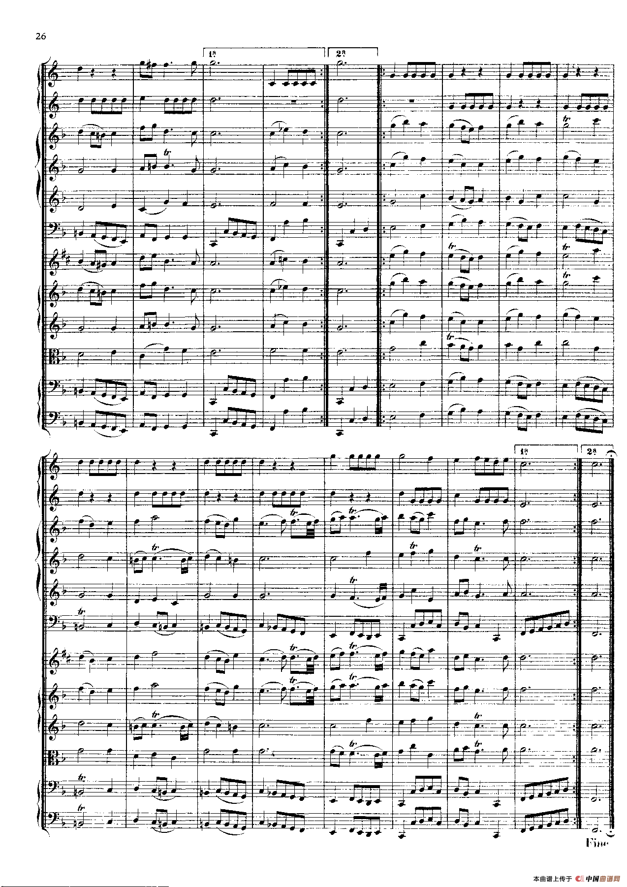 勃兰登堡第一协奏曲（弦乐合奏总谱）