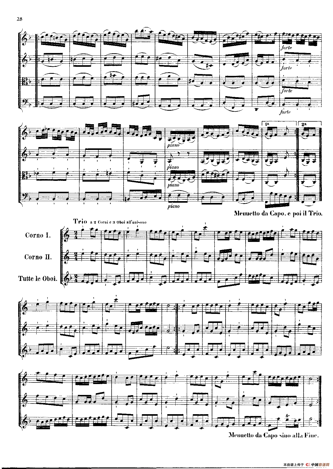 勃兰登堡第一协奏曲（弦乐合奏总谱）