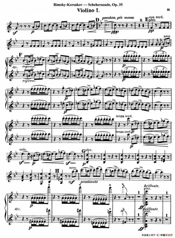 Scheherazade（Ⅲ）Op.35（第一小提琴）