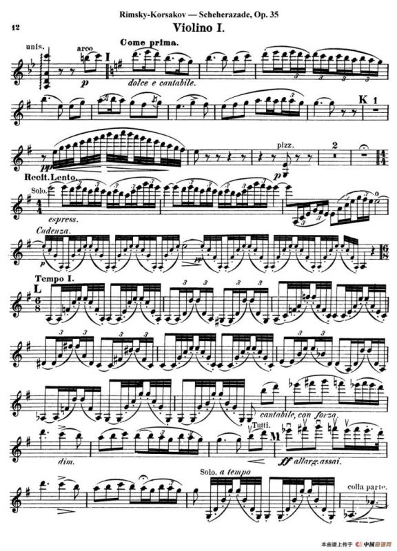 Scheherazade（Ⅲ）Op.35（第一小提琴）